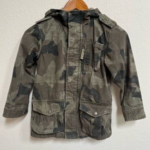 Gap Kids Hooded Field Jacket Camo Kids Sz Small 6-7